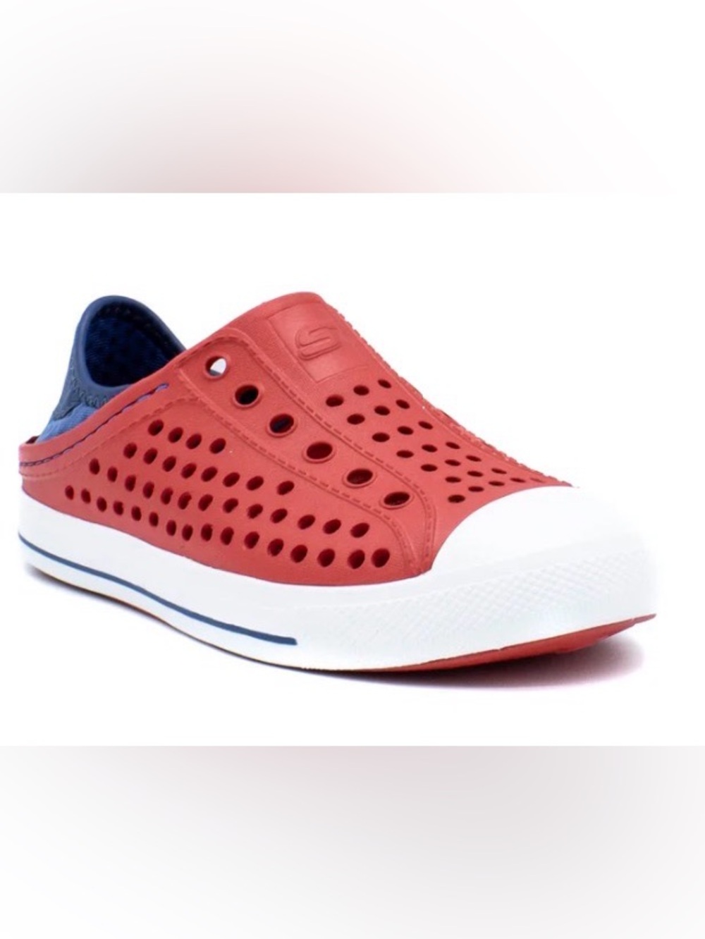 Skechers Kids Red and White Perforated Water Shoes